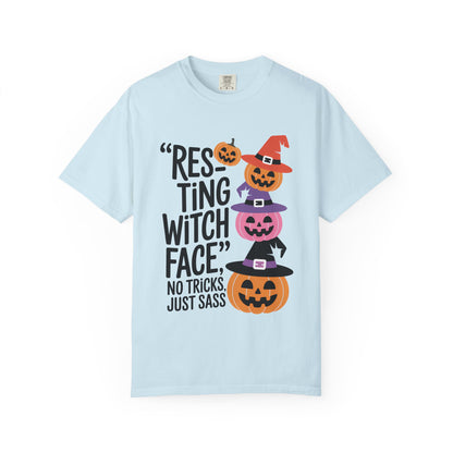 Resting Witch Face T-Shirt, Halloween Shirt, Funny Tee, Unisex Garment-Dyed T-Shirt, Holiday Apparel, Seasonal Fashion, Spooky Style