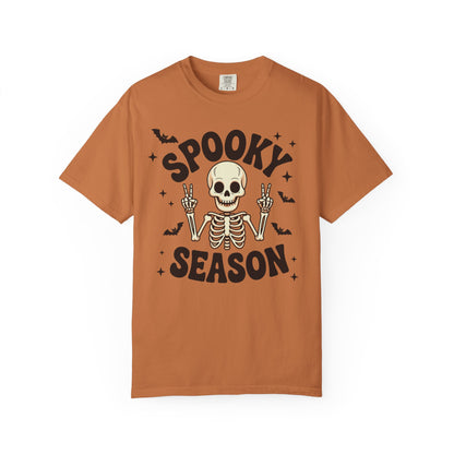 Spooky Season Skeleton T-Shirt, Halloween Tee, Unisex Graphic Shirt, Casual Fall Apparel, Gifts for Halloween Lovers