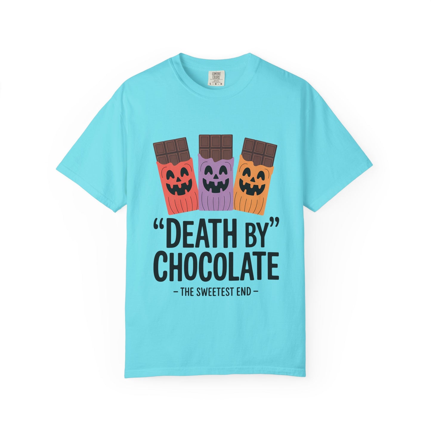 Death by Chocolate Unisex Tee - Sweet Treat Shirt for Chocoholics, Foodie Gift, Halloween Outfit, Fun Casual Wear