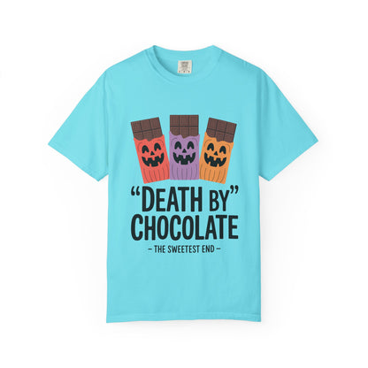 Death by Chocolate Unisex Tee - Sweet Treat Shirt for Chocoholics, Foodie Gift, Halloween Outfit, Fun Casual Wear