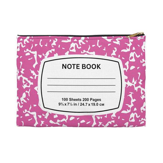 Colorful Accessory Pouch for Notes, Makeup Bag, Travel Organizer, Fun School Supplies, Gift for Students, Pink