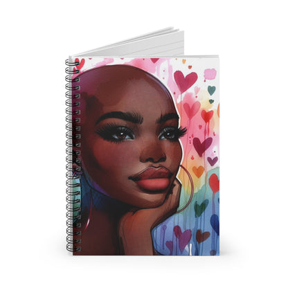 Colorful Heart Motif Spiral Notebook - Ruled Lines for Creative Expression