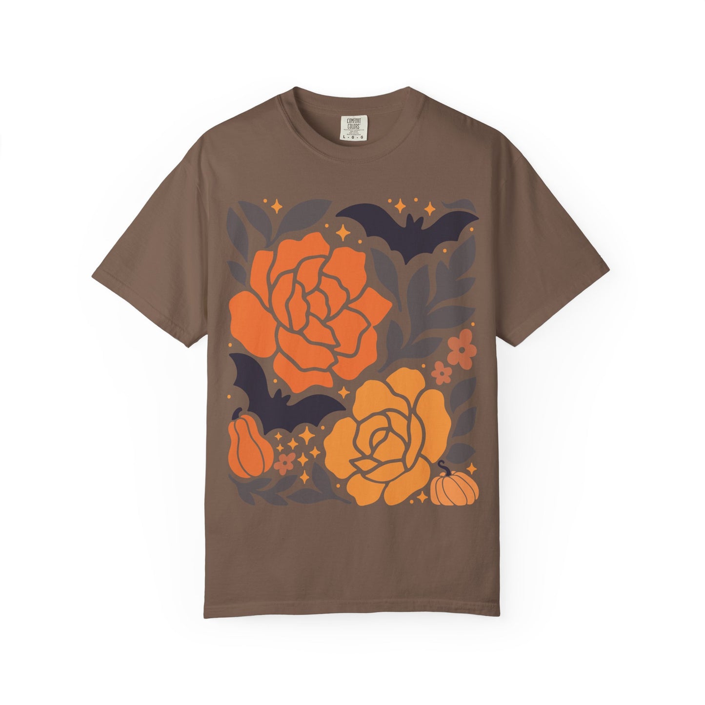 Halloween Floral T-Shirt, Fall Shirt, Unisex Tee, Spooky Apparel, Gift for Her, Floral Top, Autumn Fashion