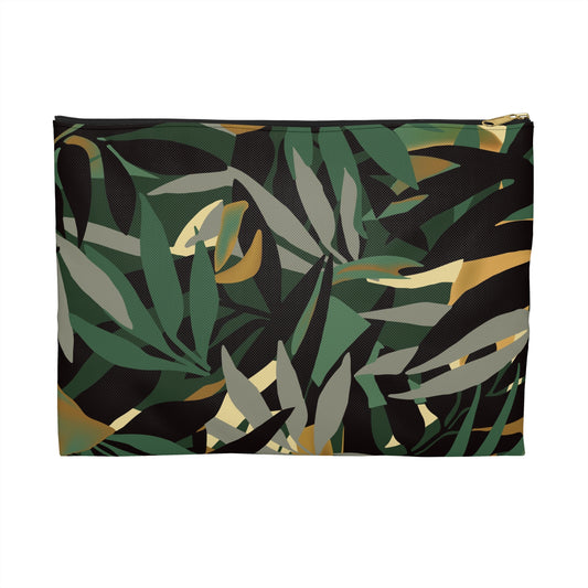 Tropical Leaves Accessory Pouch | Travel Makeup Bag, Storage Organizer, Gift for Her, Nature Lovers, Stylish Clutch