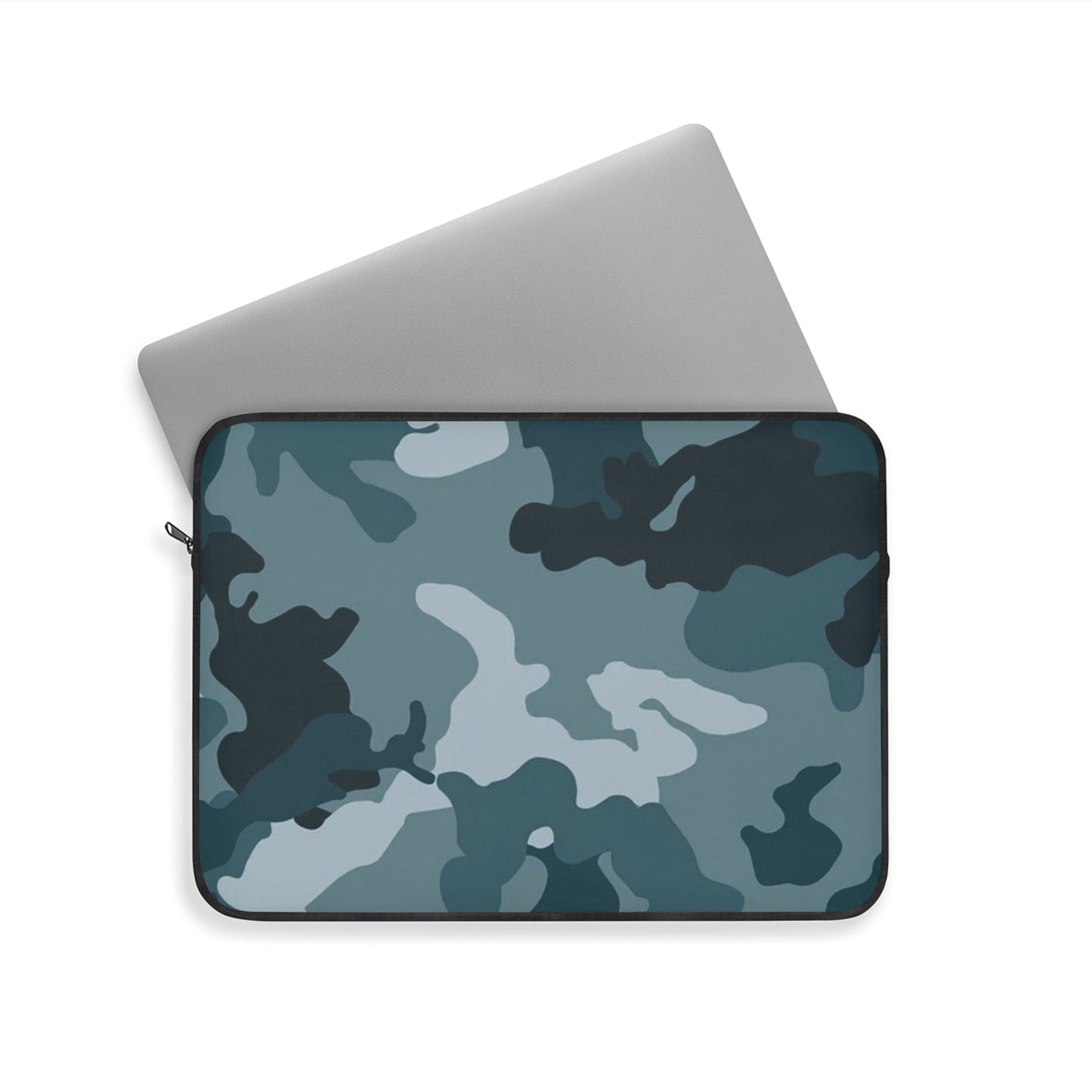 Blue Camo Laptop Sleeve — Protective Camouflage Neoprene Case