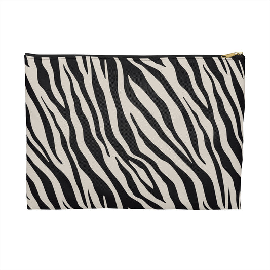 Chic Zebra Print Accessory Pouch, Cosmetic Bag, Travel Organizer, Pencil Case, Gift for Her
