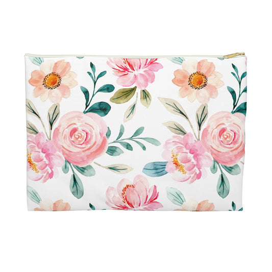 Floral Accessory Pouch, Makeup Bag, Cosmetic Case, Travel Organizer, Gift for Her, Floral Print