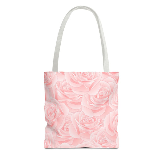 Romantic Floral Tote Bag, Pink Rose Tote, Gift for Her, Eco-Friendly Bag, Stylish Shopping Tote, Spring Fashion Accessory
