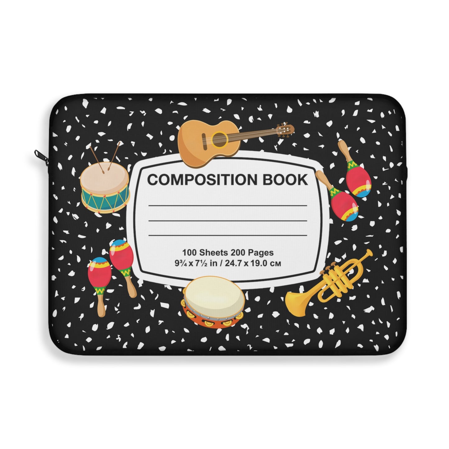 Colorful Musical Instruments Laptop Sleeve | Unique Gift for Musicians, Music Lovers, Back to School, Gift for Him/Her