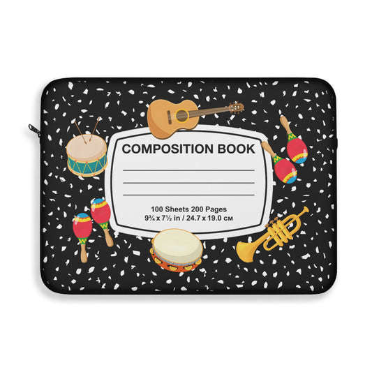 Colorful Musical Instruments Laptop Sleeve | Unique Gift for Musicians, Music Lovers, Back to School, Gift for Him/Her
