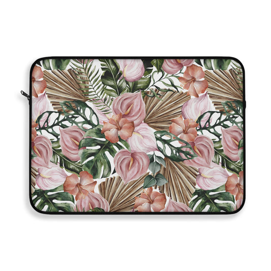 Tropical Floral Laptop Sleeve - Stylish Tech Case for Women, Laptop Accessory, Gift for Her, Floral Design, Tech Organizer