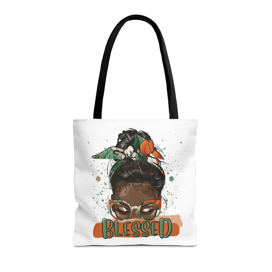 Blessed Tote Bag, Positive Vibes Tote, Inspirational Gift for Her, Eco-Friendly Shopping Bag, Trendy Art Tote