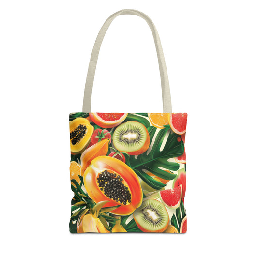 Tropical Fruit Tote Bag, Colorful Beach Bag, Eco-Friendly Shopping Tote, Summer Vibes, Gift for Fruit Lovers