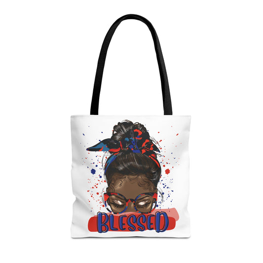 Blessed Tote Bag, Positive Vibes Tote, Inspirational Gift for Her, Eco-Friendly Shopping Bag, Trendy Art Tote
