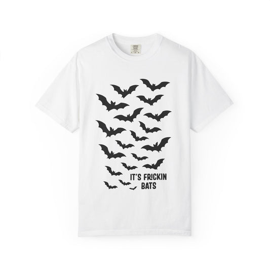 Bats T-Shirt | Unisex Garment-Dyed Tee, Halloween Apparel, Casual Wear, Gift for Bat Lovers, Unique Graphic Shirt