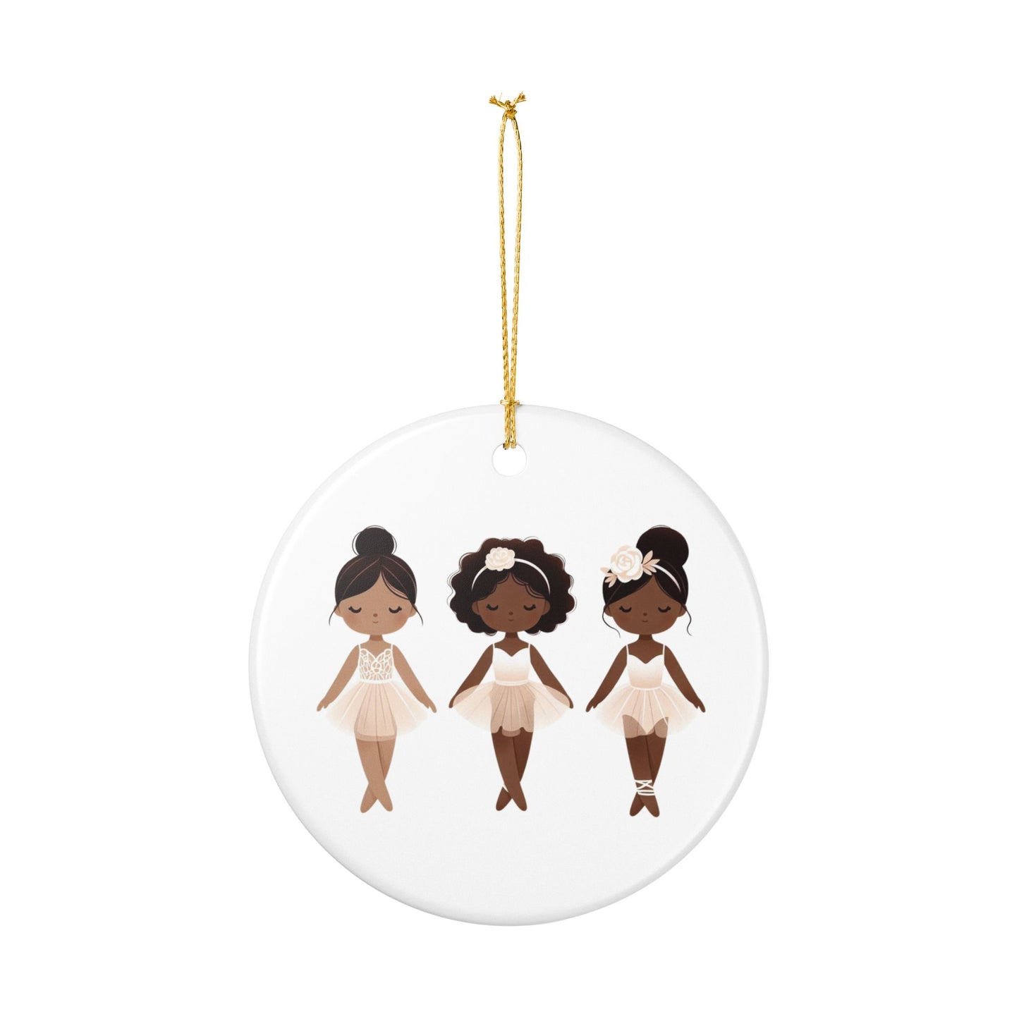 Ballerina Trio Ceramic Ornament – Cute Dancing Girls Holiday Decoration