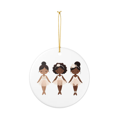 Ballerina Trio Ceramic Ornament – Cute Dancing Girls Holiday Decoration