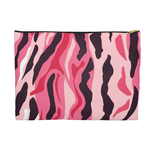 Chic Pink Zebra Print Accessory Pouch | Makeup Bag, Travel Organizer, Gift for Her, Cute Pencil Case, Fashionable Storage Solution