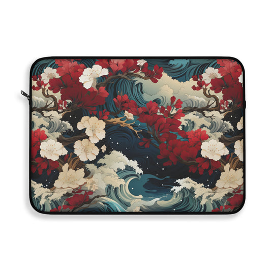 Chic Floral Laptop Sleeve, Stylish Computer Pouch, Gift for Students, Work from Home Accessory, Floral Tech Case, Elegant Laptop Bag