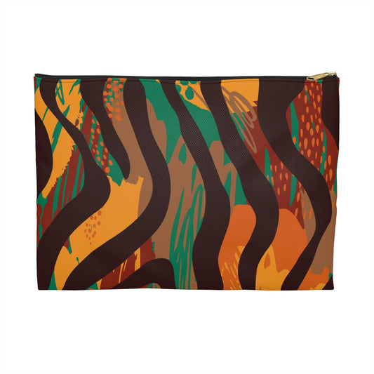 Tropical Animal Print Accessory Pouch - Jungle Vibe Organizer, Makeup Bag, Travel Clutch, Gift for Her, Boho Style