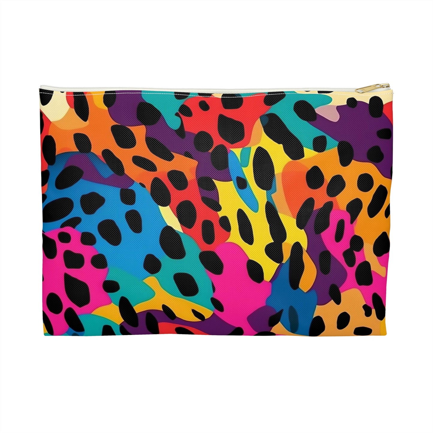 Colorful Leopard Print Accessory Pouch | Fun Makeup Bag, Travel Organizer, Gift for Animal Lovers, Vibrant Tote, Festival Essentials