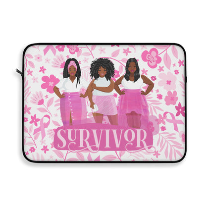 Empowering Survivor Laptop Sleeve, Breast Cancer Awareness Gift, Inspirational Tech Accessory, Women Empowerment, Motivational Laptop Case