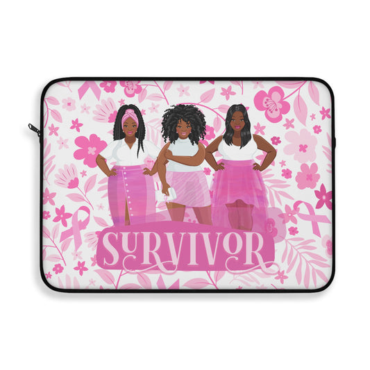 Empowering Survivor Laptop Sleeve, Breast Cancer Awareness Gift, Inspirational Tech Accessory, Women Empowerment, Motivational Laptop Case
