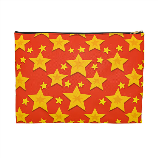 Vibrant Star Printed Accessory Pouch, Colorful Makeup Bag, Fun Travel Organizer, Cute Gift, Star-Themed Accessories