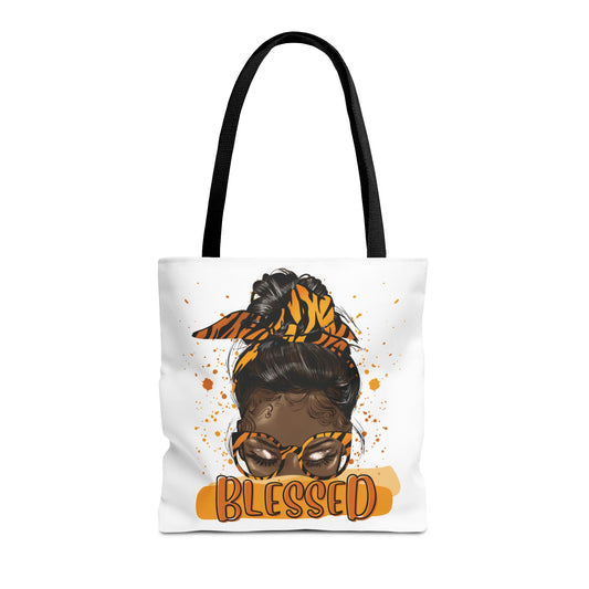 Blessed Tote Bag, Positive Vibes Tote, Inspirational Gift for Her, Eco-Friendly Shopping Bag, Trendy Art Tote