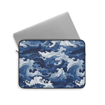Stylish Ocean Wave Laptop Sleeve, Travel Case for Laptops, Computer Bag, Gift for Students, Nautical Desk Accessories