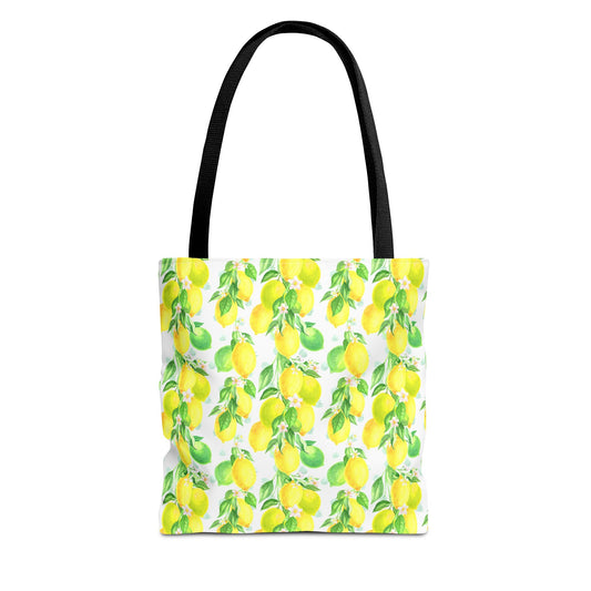 Bright Lemon Pattern Tote Bag - Eco-Friendly Shopping Bag, Summer Essentials, Gift for Her, Beach Bag, Reusable Grocery Bag