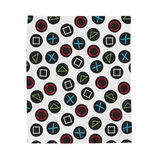 Cozy Gamer Velveteen Plush Blanket, Soft Throw for Game Nights, Video Game Decor, Gift for Gamers, Cozy Home Accessory