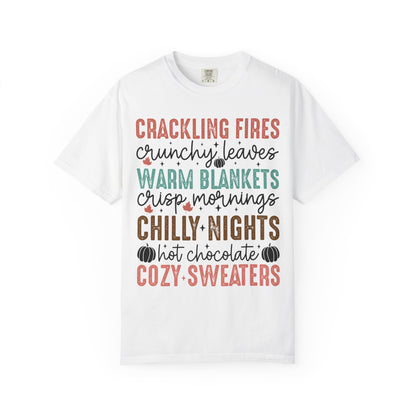 Fall Cozy T-Shirt, Unisex Autumn Tee, Warm Blankets Fashion, Seasonal Gift, Chilly Nights Apparel, Cute Thanksgiving Shirt