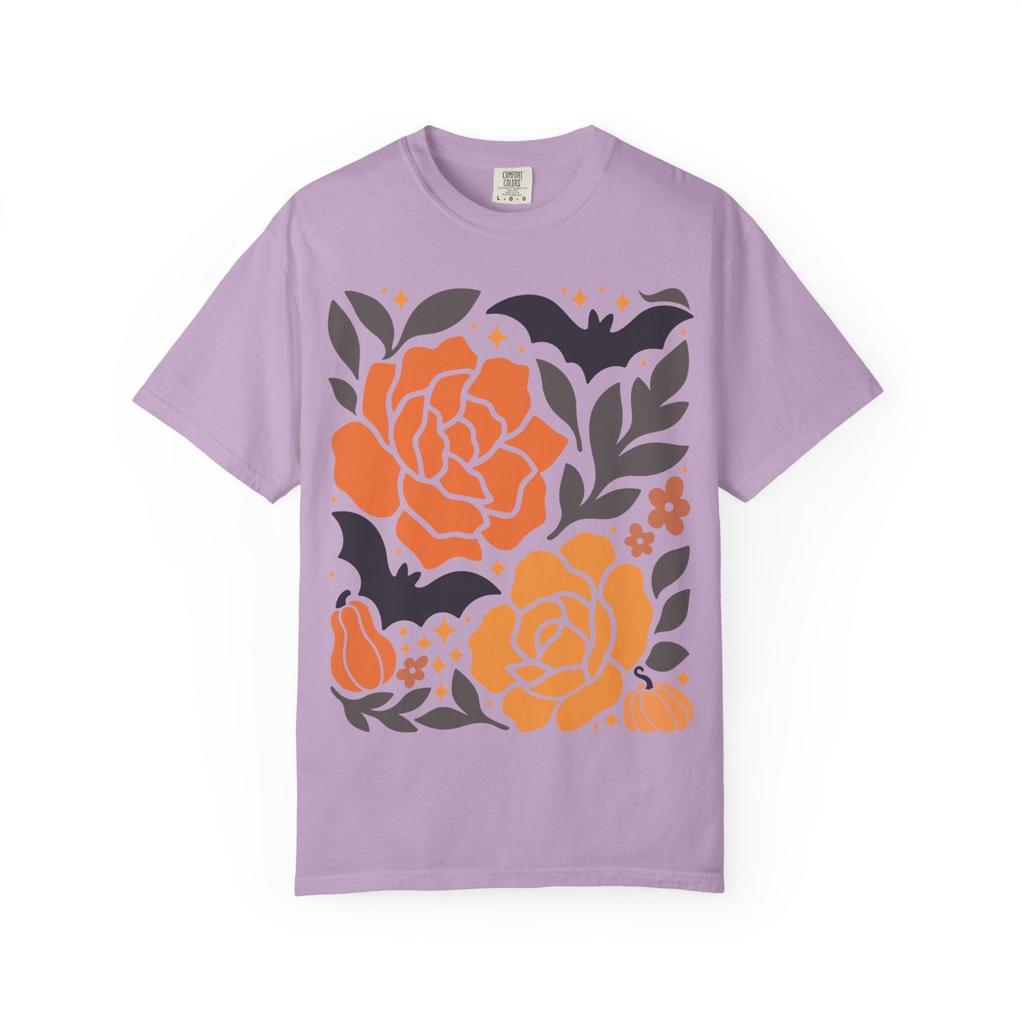Halloween Floral T-Shirt, Fall Shirt, Unisex Tee, Spooky Apparel, Gift for Her, Floral Top, Autumn Fashion