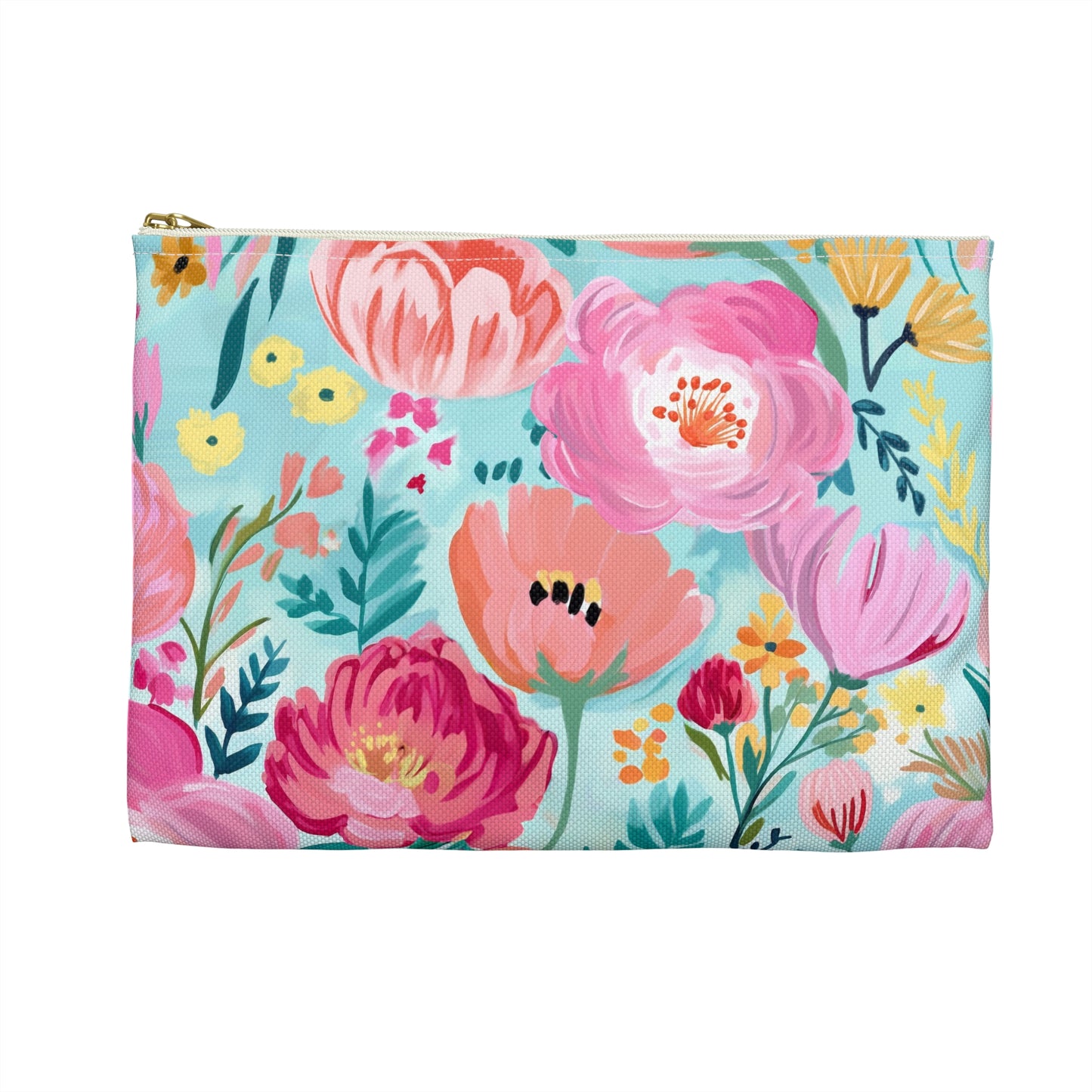 Floral Accessory Pouch, Makeup Bag, Floral Organizer, Travel Pouch, Spring Gift, Cute Storage Bag
