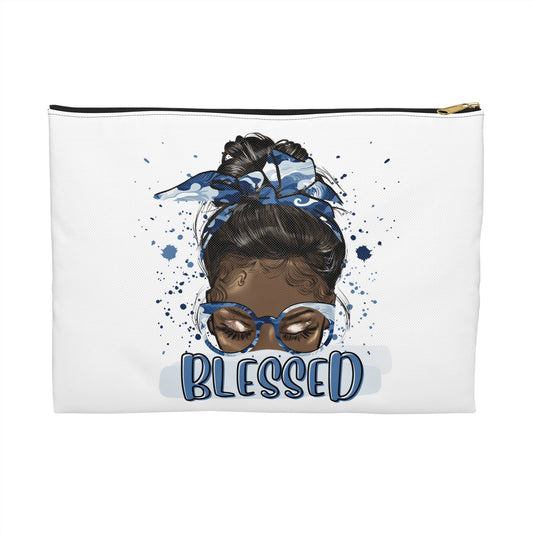 Blessed Accessory Pouch - Trendy Cosmetic Bag, Inspirational Gifts for Her, Fashion Storage, Church or Everyday Use