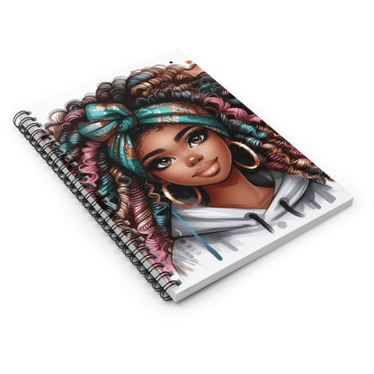 Inspirational Spiral Notebook - Ruled Line with Beautiful Curly Hair Design
