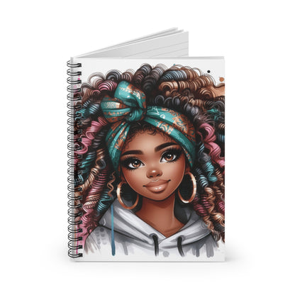 Inspirational Spiral Notebook - Ruled Line with Beautiful Curly Hair Design