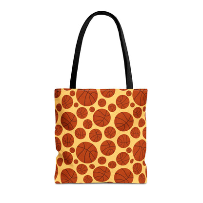 Basketball Pattern Tote Bag - Perfect for Sports Lovers, Gym Essentials, Game Day, Coaches, Team Gifts