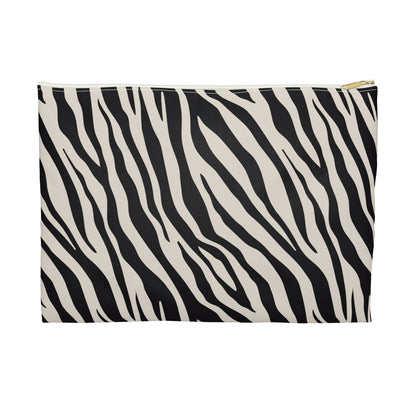 Chic Zebra Print Accessory Pouch, Cosmetic Bag, Travel Organizer, Pencil Case, Gift for Her