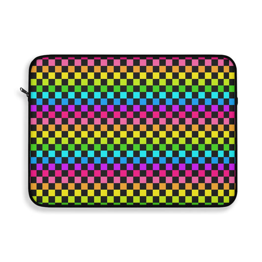 Colorful Checkered Laptop Sleeve for Creative Souls | Perfect for Gifts, Back to School, Tech Lovers, Modern Decor