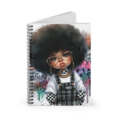 Groovy Afro Girl Spiral Notebook - Ruled Line | Perfect for Creative Minds and Journaling