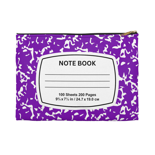 Colorful Accessory Pouch for Notes, Makeup Bag, Travel Organizer, Fun School Supplies, Gift for Students, Purple