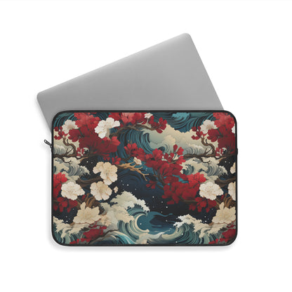 Chic Floral Laptop Sleeve, Stylish Computer Pouch, Gift for Students, Work from Home Accessory, Floral Tech Case, Elegant Laptop Bag