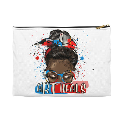 Art Heals Accessory Pouch | Creative Gift, Makeup Bag, Artsy Storage, Inspirational Item, Artist Supplies