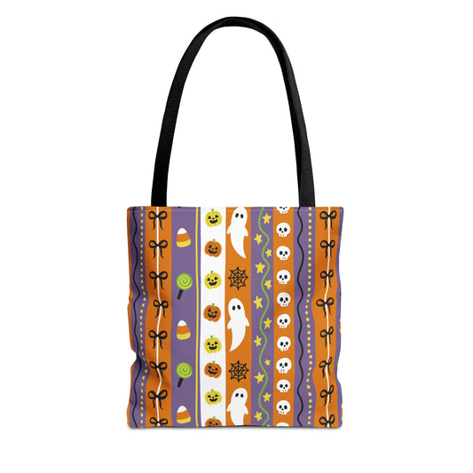 Halloween Ghosts Tote Bag, Spooky Candy Tote, Trick-or-Treat Bag, Fall Festival Accessory, Cute Autumn Purse