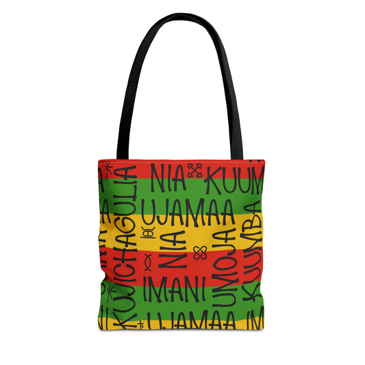 Colorful Affirmation Tote Bag, Eco-Friendly Reusable Shopping Bags, Gift for Kwanzaa, Inspirational Beach Bag, Affirmation Gifts