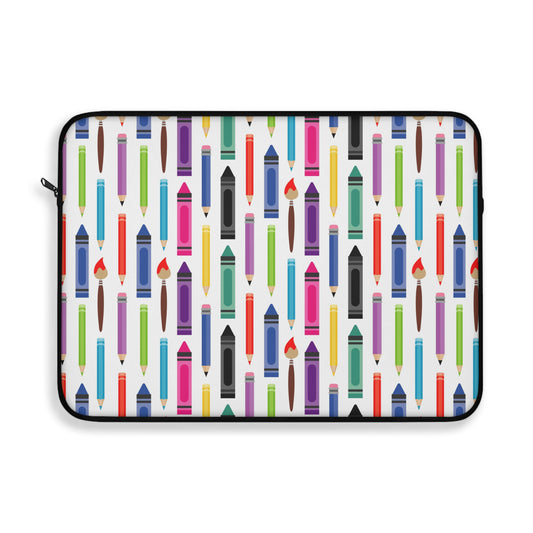 Colorful Crayon Laptop Sleeve - Cute, Fun, Art-Inspired Gift, School Accessory, Back to School, Kids, Teachers, Creative Professionals