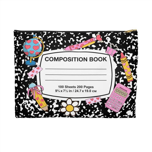 Colorful Composition Book Accessory Pouch, Cute Pencil Case, School Supplies Bag, Trendy Makeup Organizer, Fun Gift for Students