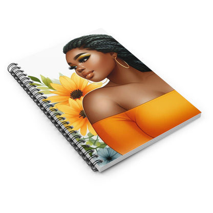 Flower Power Spiral Notebook - Ruled Line for Creative Minds